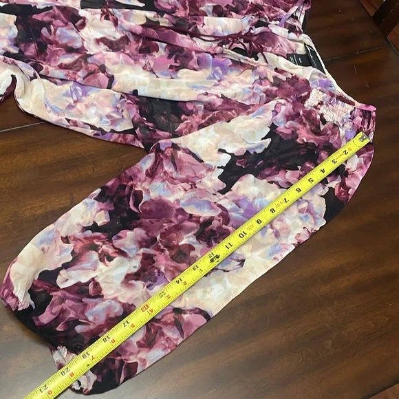 Lane Bryant Blouse Plus Size Women Basic White Pink V Neck Puff Sleeve - Picture 7 of 8